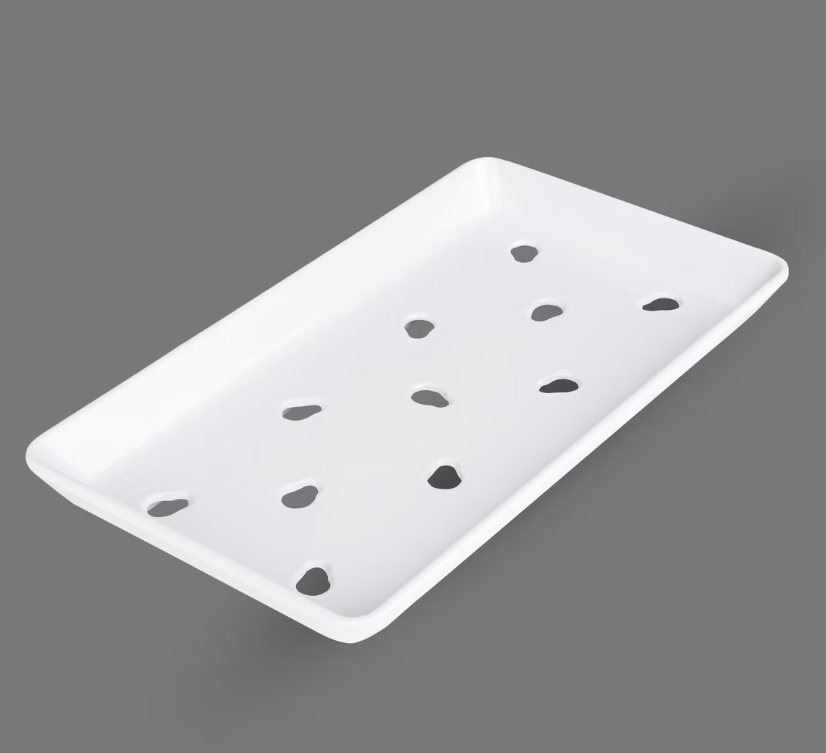 KORIN White Melamine Sushi Neta Case Plate with Holes
