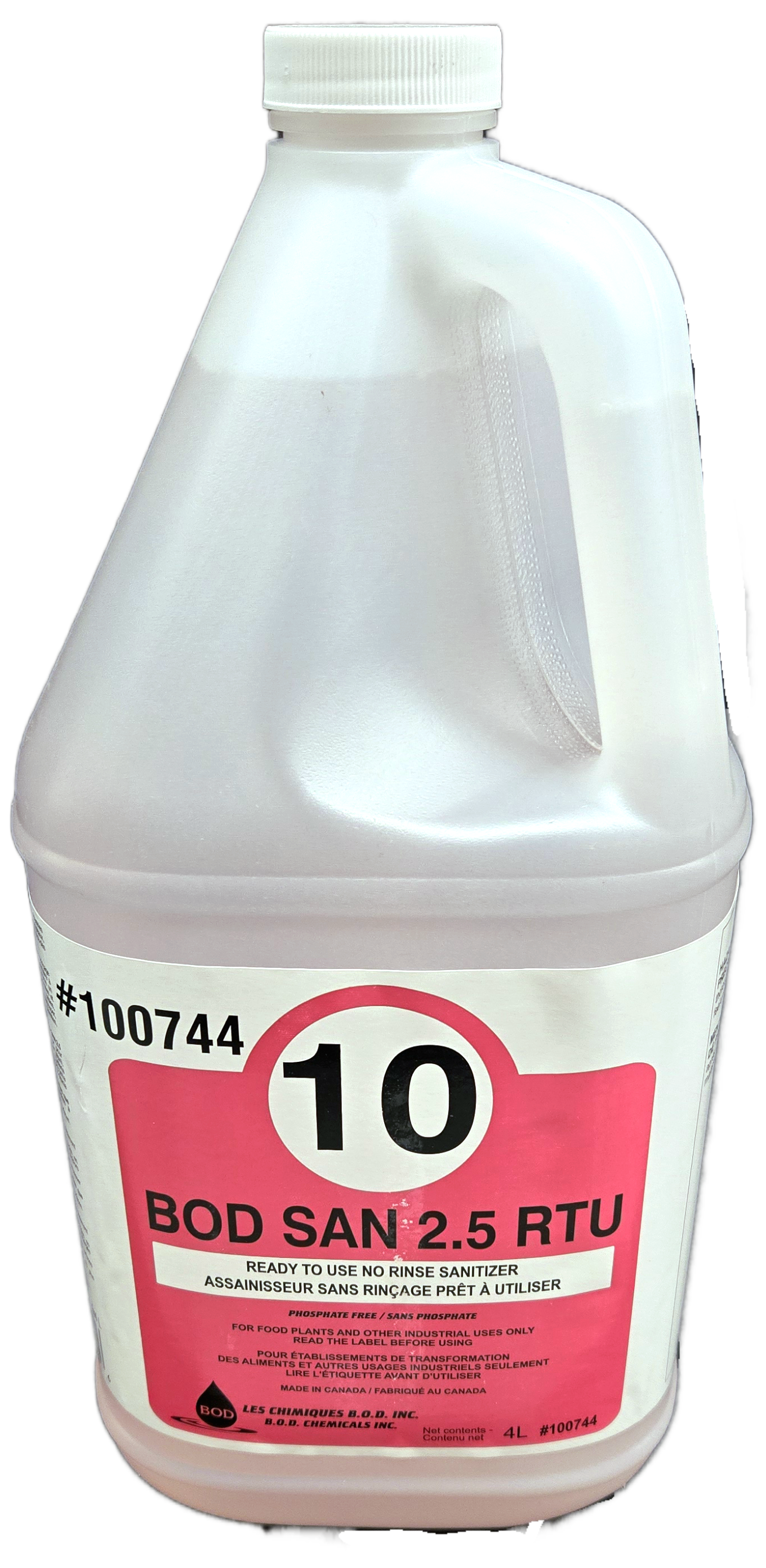 BOD SAN 2.5 RTU READY-TO-USE NON-RINSE SANITIZER (4 L)