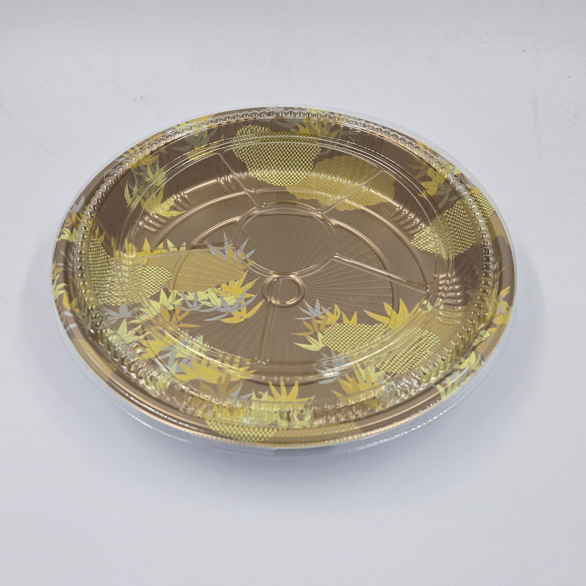 Plateau de fête rond pour sushis JD de 35,5 cm avec couvercle