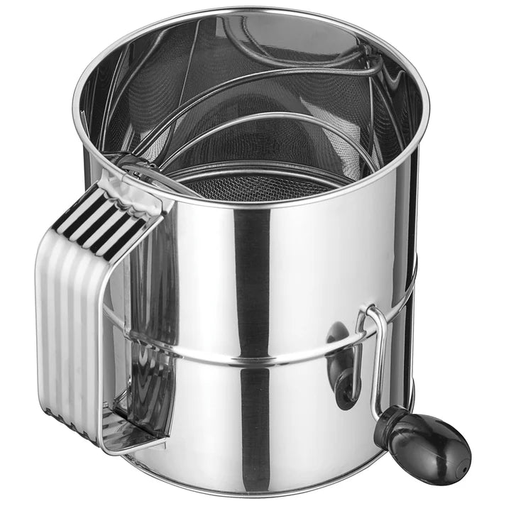 WINCO 8 Cup Rotary Sifter, Stainless Steel