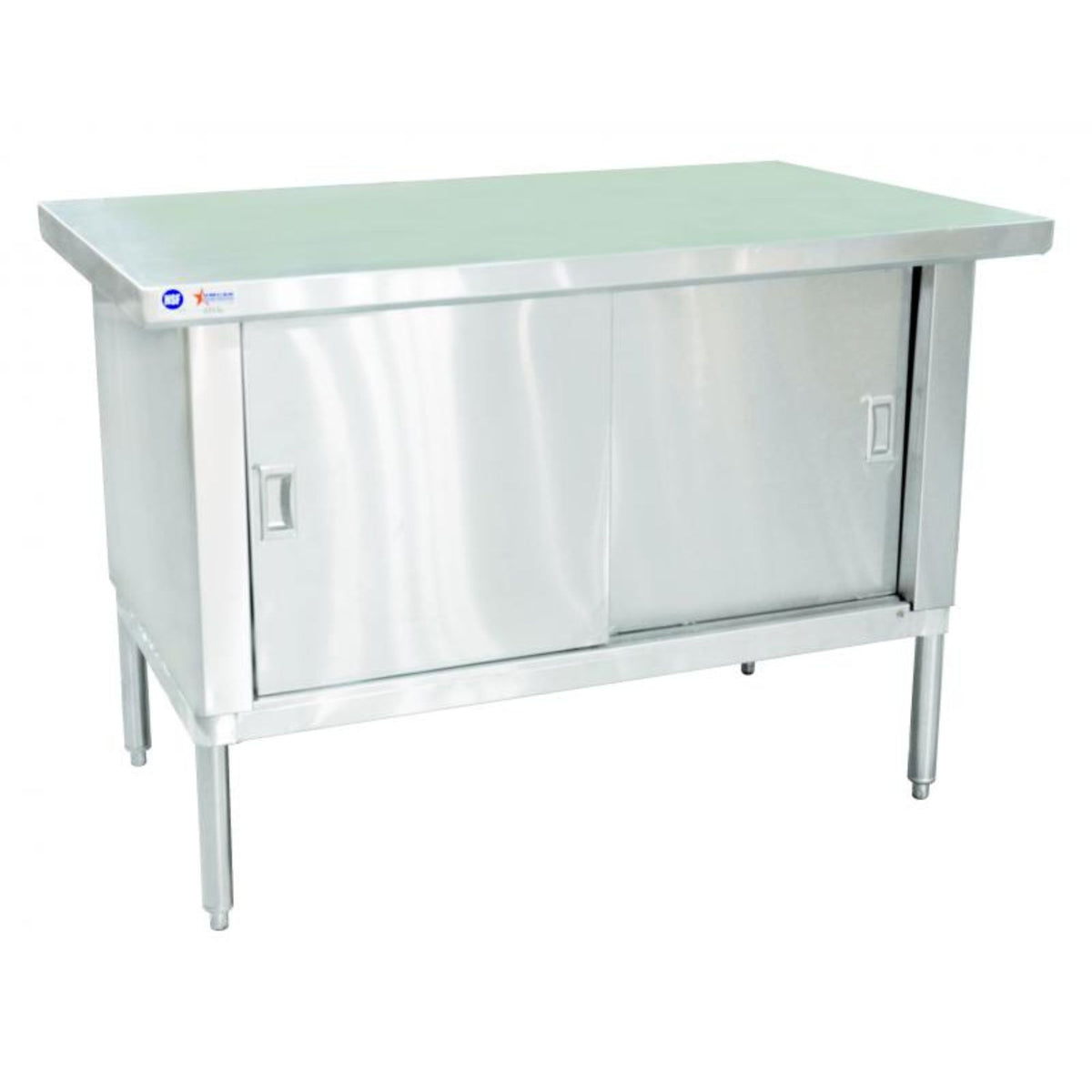 Table de travail en inox démontable avec armoire Omcan
