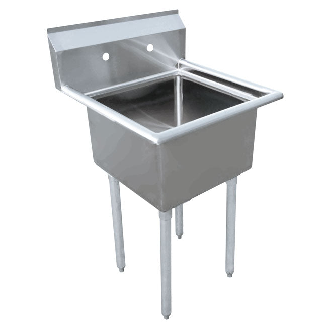 Évier simple en inox avec égouttoir d'angle Omcan