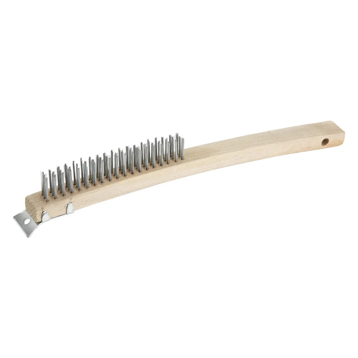 WINCO 14” Scratch Brush with Wire Bristles and Scraper