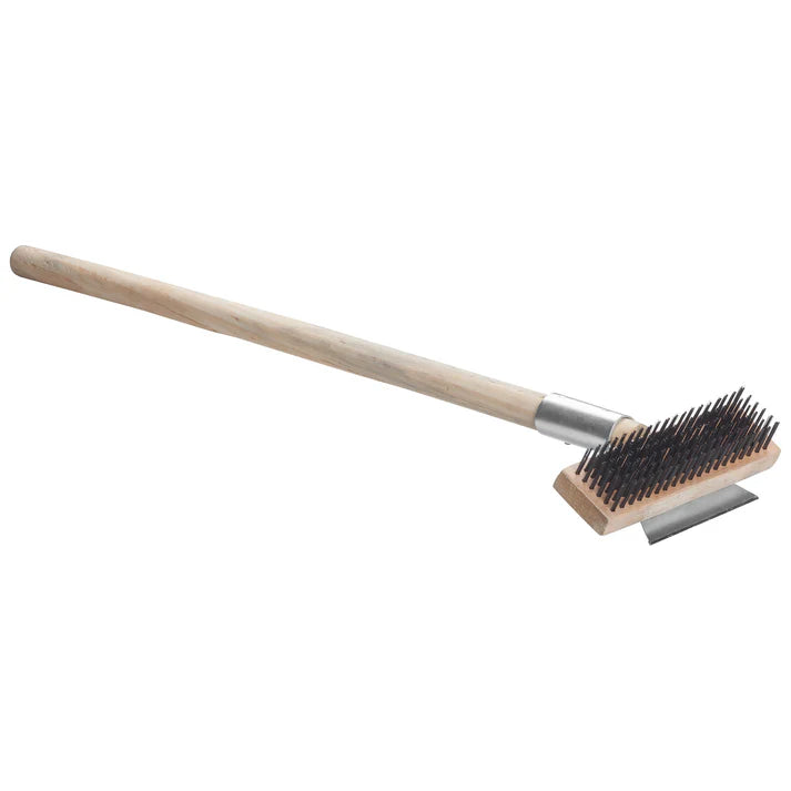 Brosse métallique pour four à pizza Winco avec racloir métallique