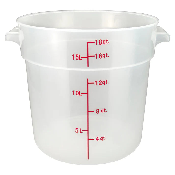 Récipient de stockage rond Winco, translucide, polypropylène