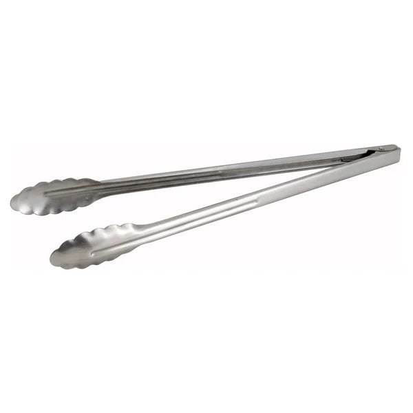 WINCO Stainless Steel Utility Tongs, Extra Heavyweight