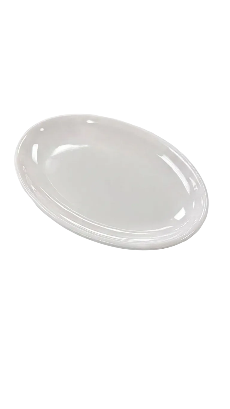 Assiette ronde en mélamine blanche (9 po / 10,1 po)