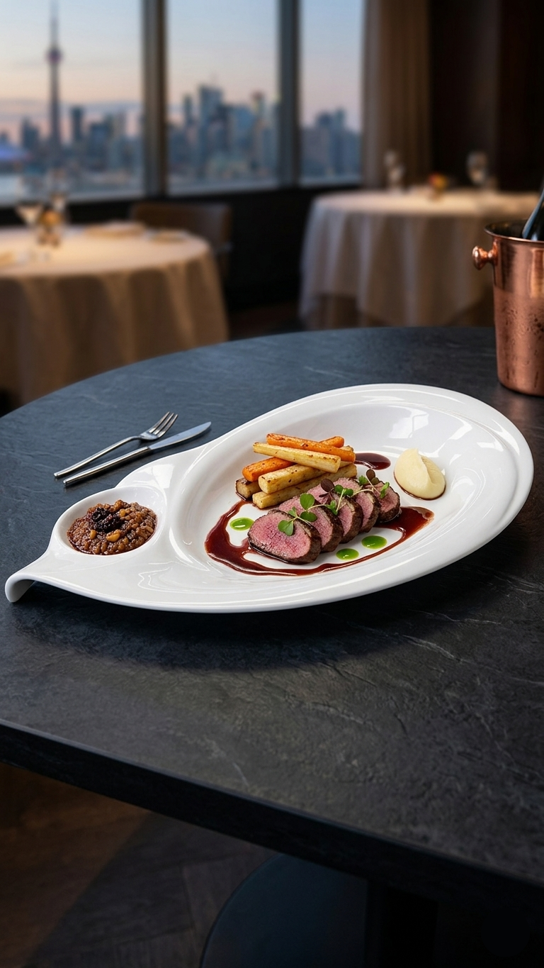 Assiette irrégulière en mélamine blanche (36,8 cm, 40,6 cm)