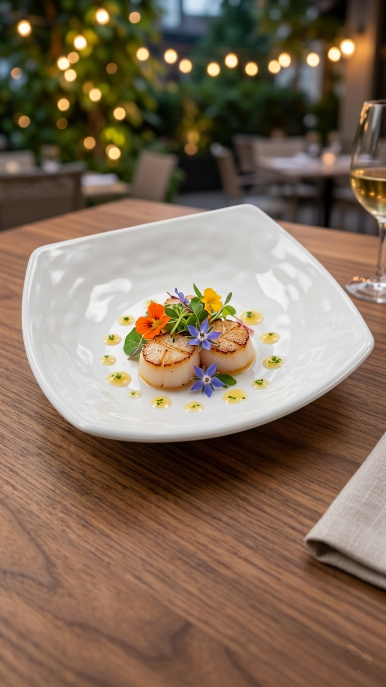 Assiette tétragonale Melamine 7,4" blanche Pocking