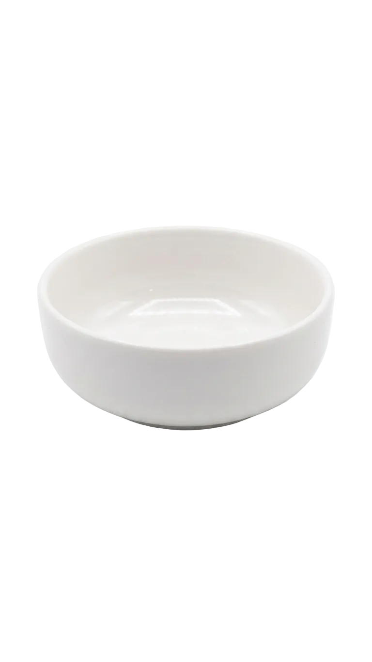 Bol rond plat blanc brillant en mélamine 4,25 po