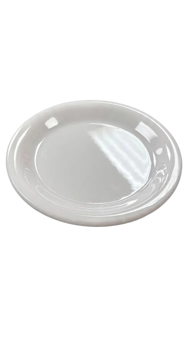 Assiette de service ronde en mélamine blanche de 7,25 po