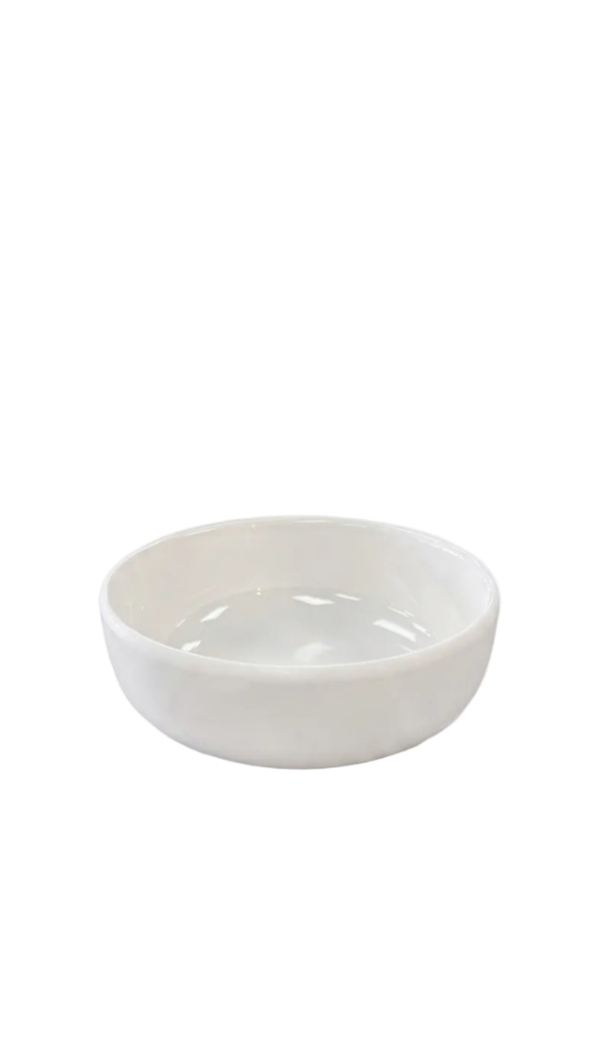 Bol rond blanc brillant en mélamine de 4,25 po
