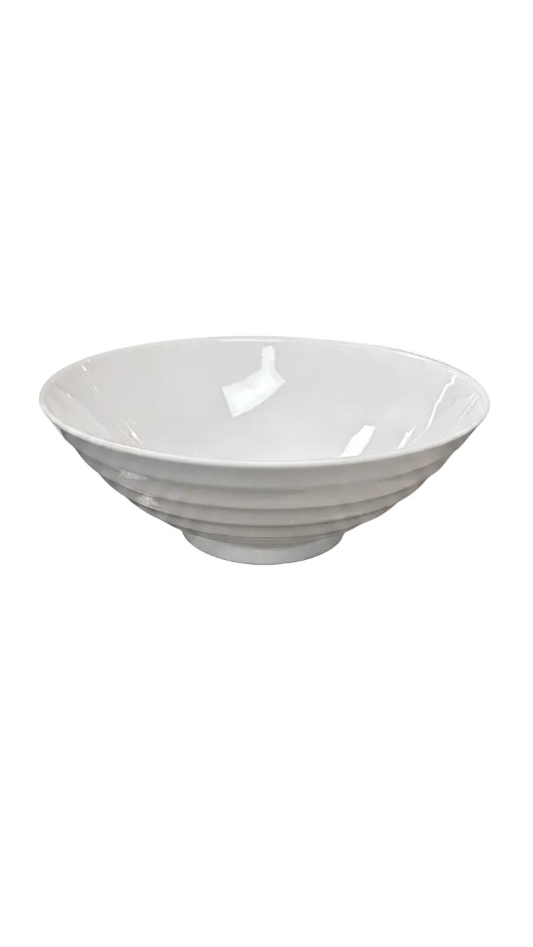 Bol strié blanc en mélamine de 7,5 po