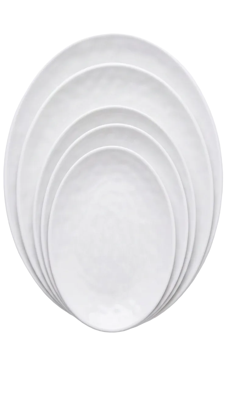 Assiettes ovales en mélamine blanche (TP-TG)
