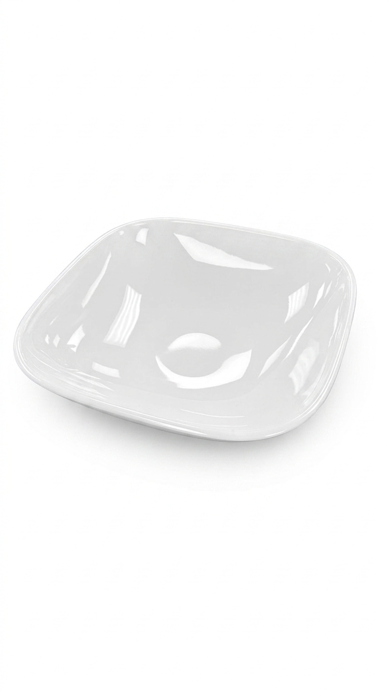 Saladier rond en mélamine 20 cm blanc brillant