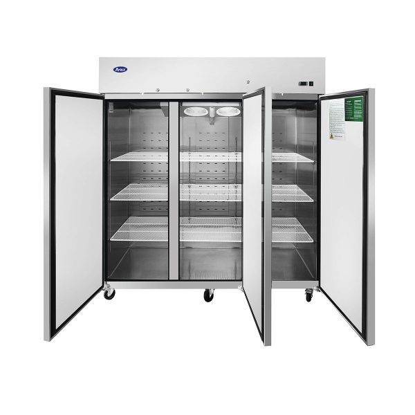 Réfrigérateur vertical Atosa à 3 portes avec compresseur sur le dessus, 183 cm