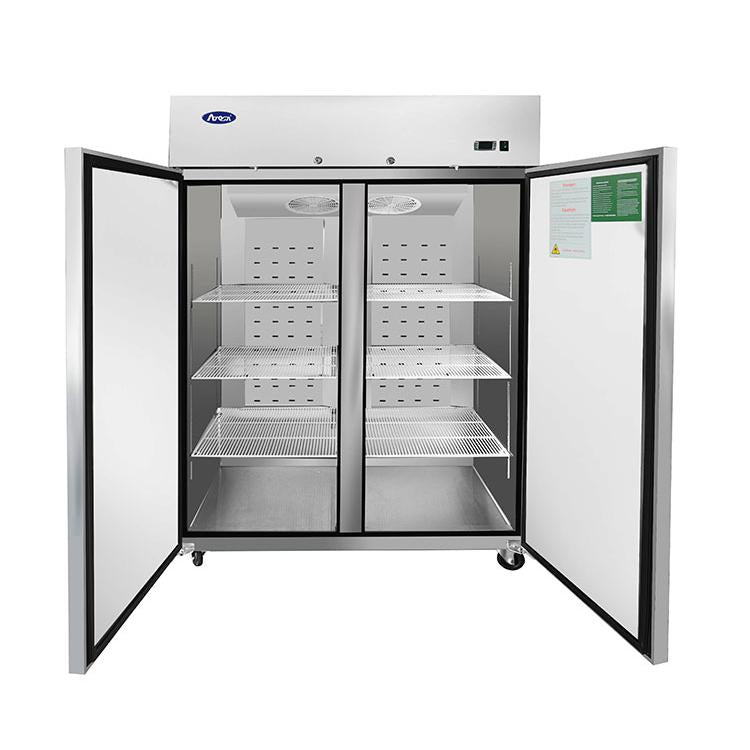 Réfrigérateur Atosa de 132 cm à deux portes avec moteur sur le dessus