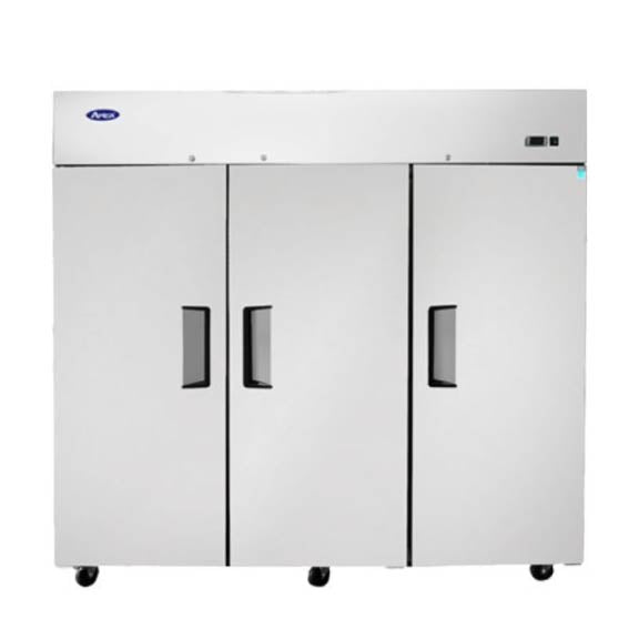 Réfrigérateur vertical Atosa à 3 portes avec compresseur sur le dessus, 183 cm