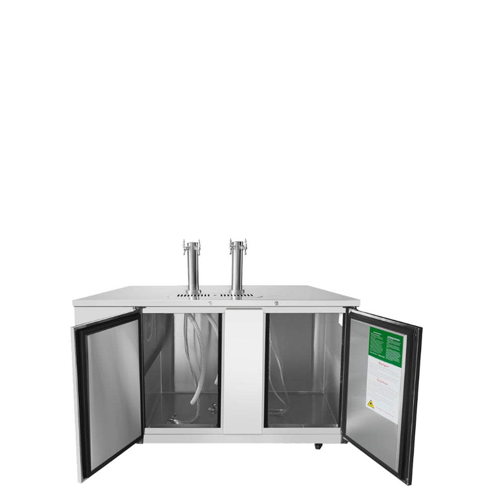 Réfrigérateur à fûts à tirage direct Atosa 68'' avec 2 colonnes de tirage doubles