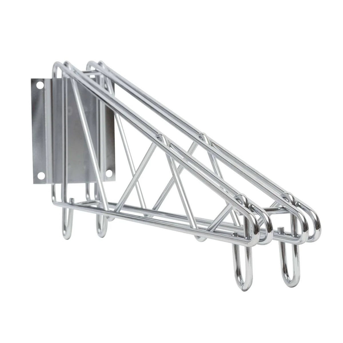 Supports doubles en fil North Star, fixations murales, finition chromée
