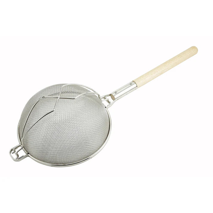 WINCO Reinforced Double Fine Mesh Strainer with Round Handle