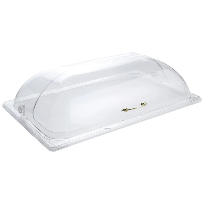 Couvercle en dôme Winco, taille normale, ouverture à charnière, en polycarbonate