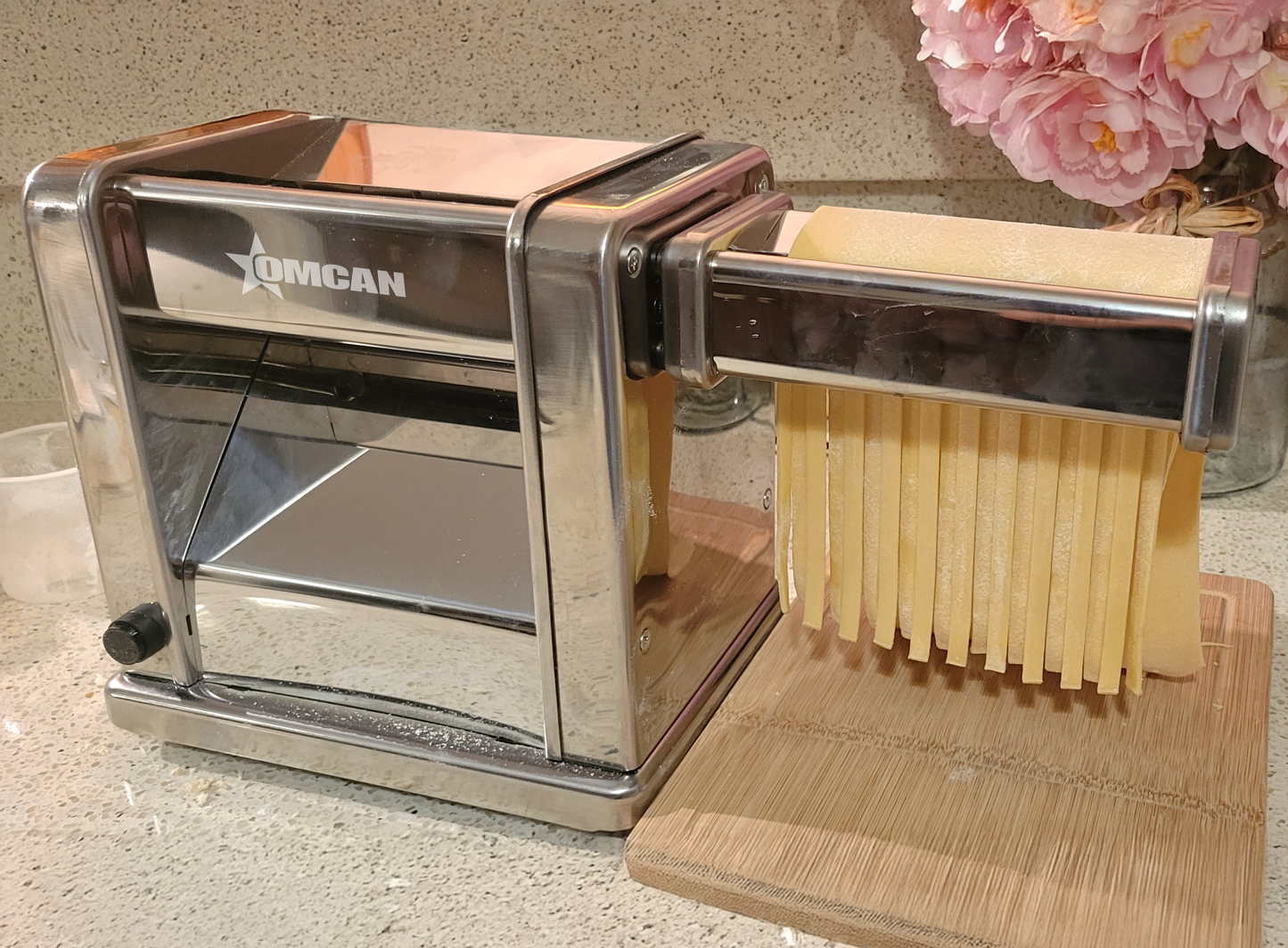 Electric Pasta Sheeter with 3 Cutters, Silver