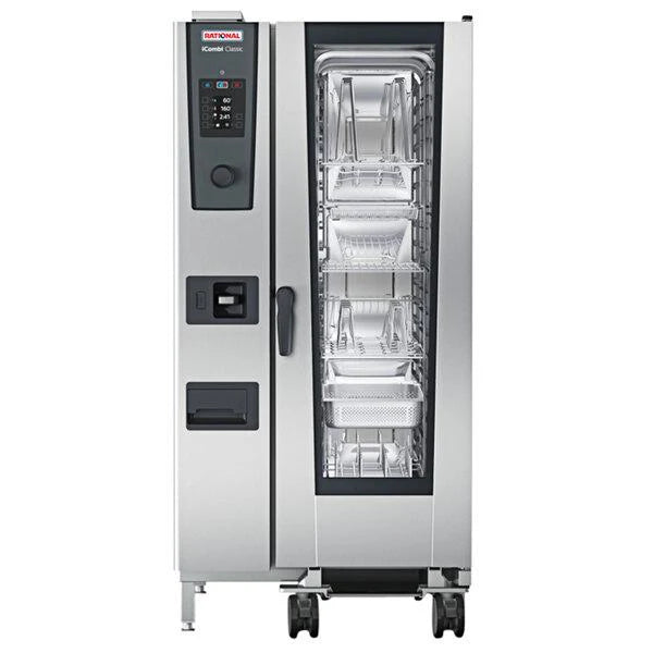 Four mixte Rational Icombi Classic simple taille 20-demi GN au gaz naturel avec technologie Climaplus - 120V