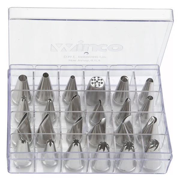 Winco Kit de décoration de gâteaux, 24 douilles, acier inoxydable