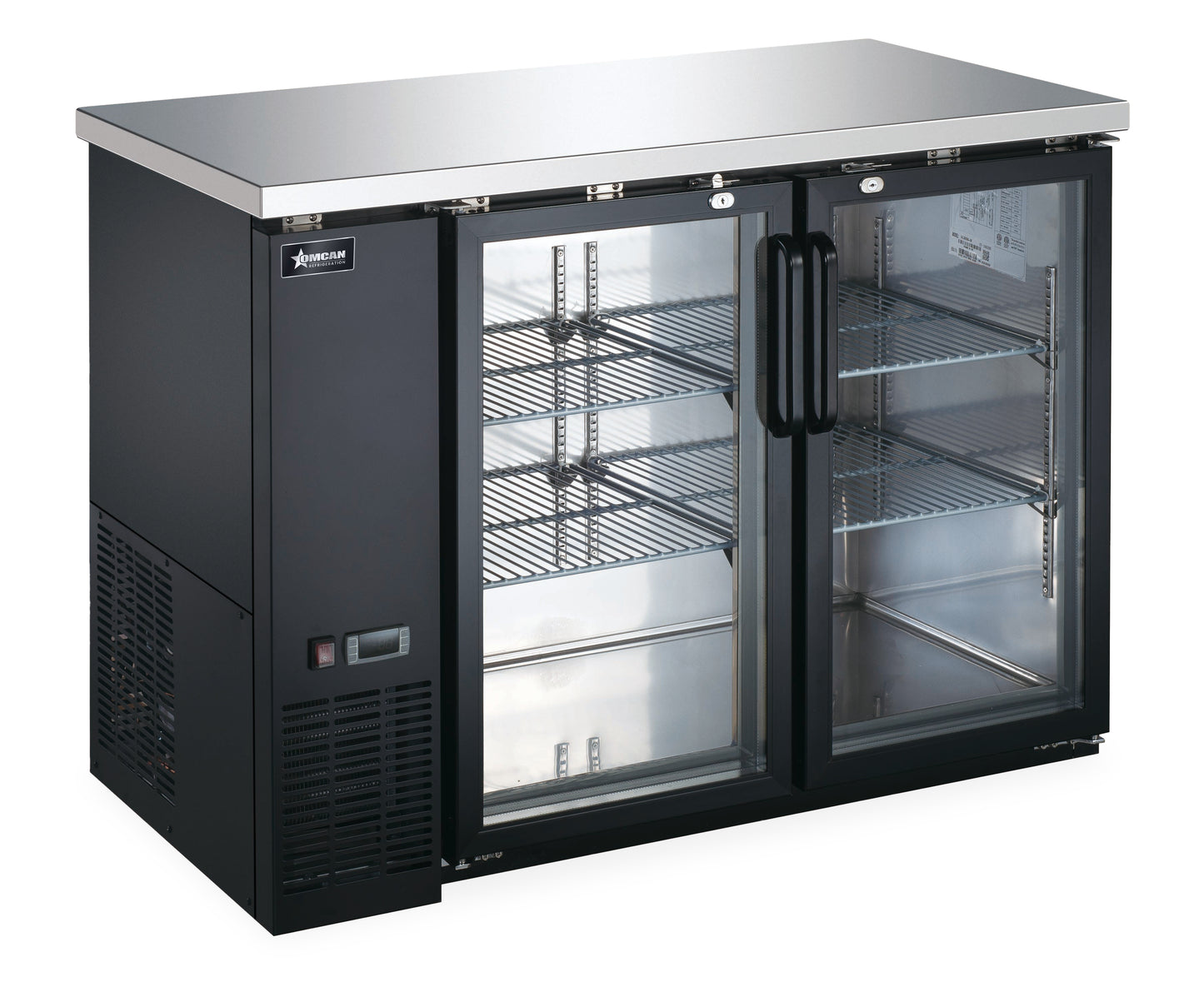 Refroidisseur de bar arrière à deux (2) portes vitrées de 49 po avec serrure, 11,8 pi³ (335 L) 50058