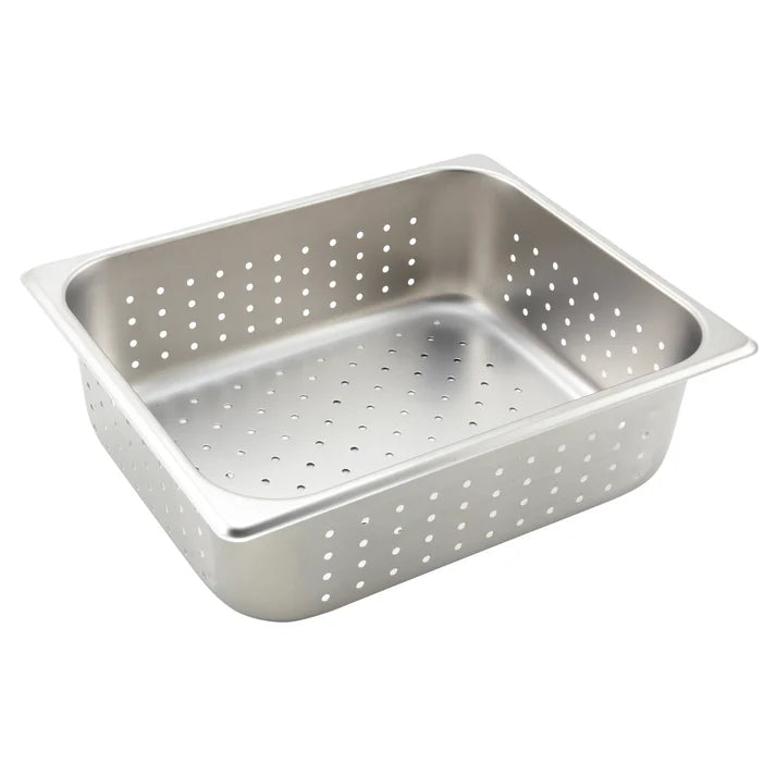 WINCO Perforated Steam Pan, 25 Gauge Stainless Steel