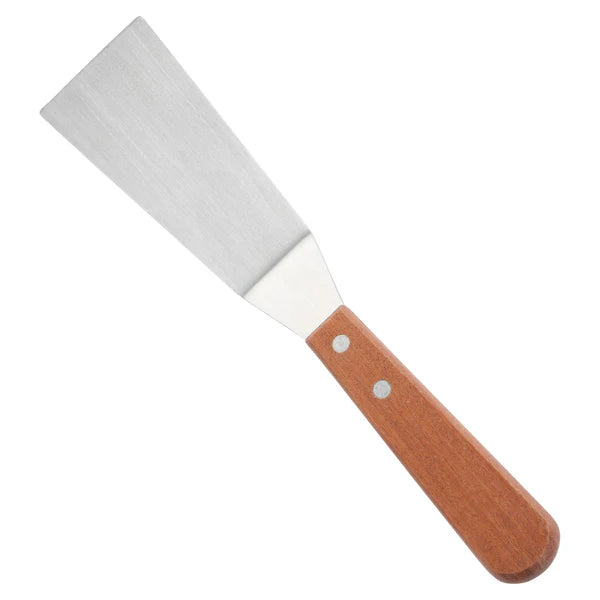 WINCO Grill Spatula with Offset, Wooden Handle, 4-1/4” x 2-3/16” Blade SKU: TN165