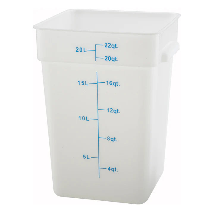 Square Storage Container, White Polypropylene