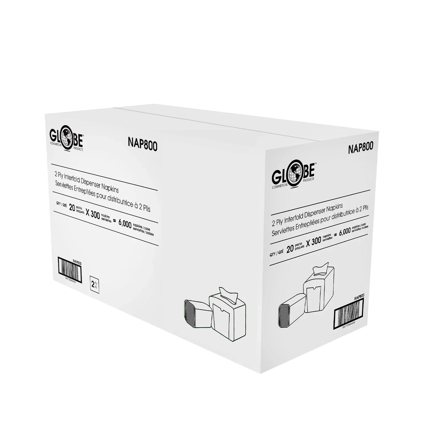 Interfold Napkins 1/2 Fold 7.87"x 6.5"