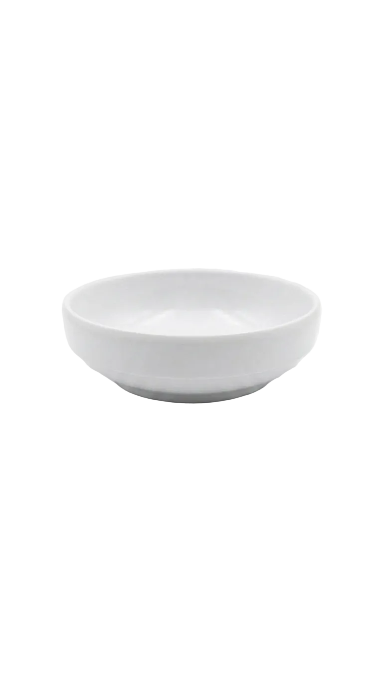 Assiette ronde creuse en mélamine blanche de 9,1 cm