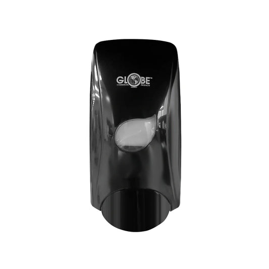 GLOBE Foam Bulk Soap Dispenser With Refillable Bottle - 5.4"L X 4.75"W X 4.5"H / Black