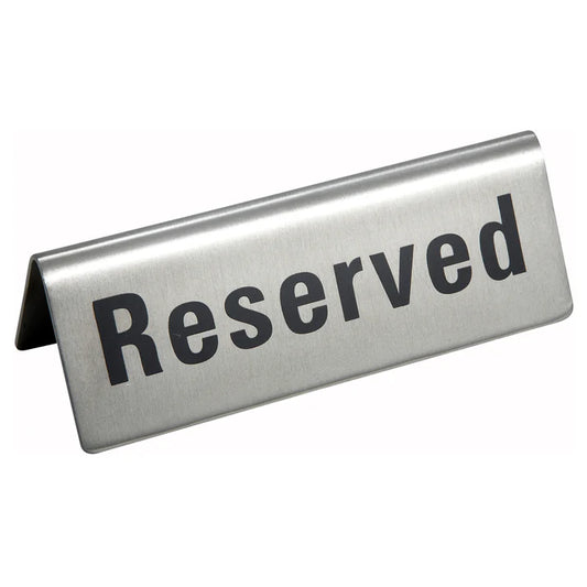 WINCO Reserved Sign, Stainless Steel
