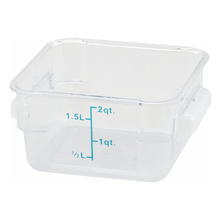 WINCO Square Storage Container, Clear Polycarbonate