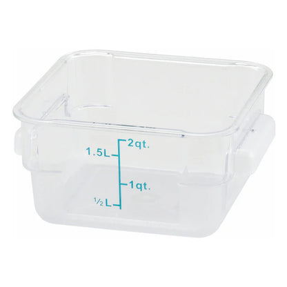 WINCO Square Storage Container, Clear Polycarbonate