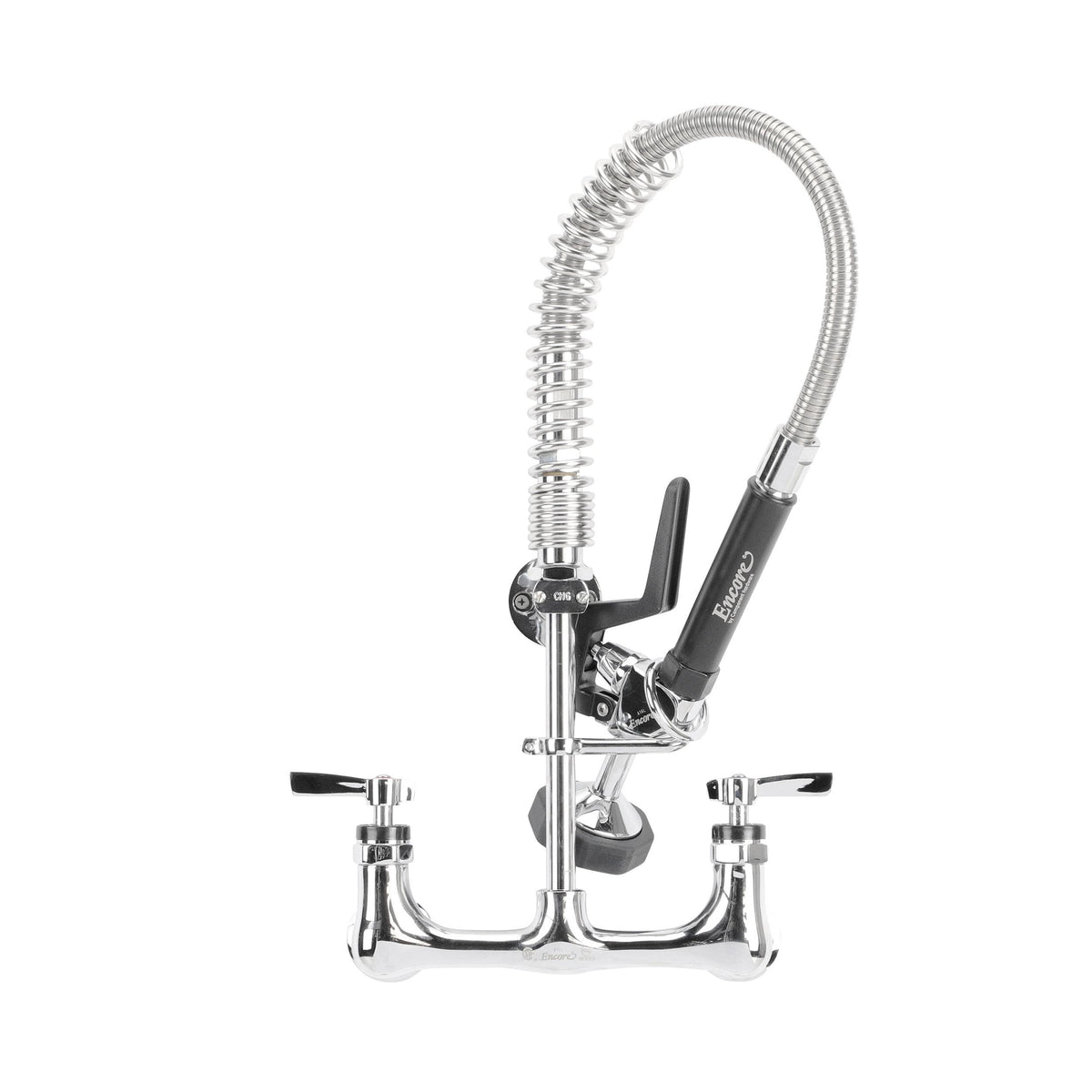 Encore 8" Oc Brass Chrome Plated Mini Pre-Rinse Assembly With Wall Bracket