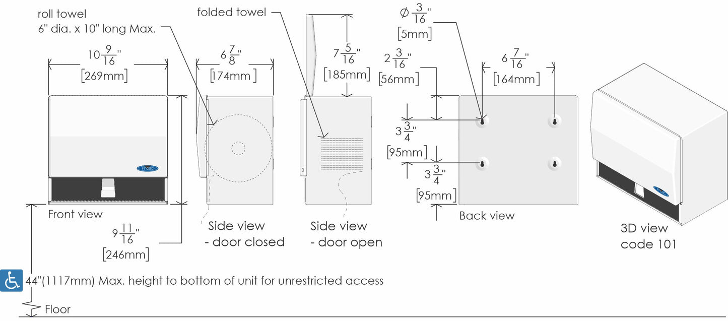 FROST Universal Towel Dispenser