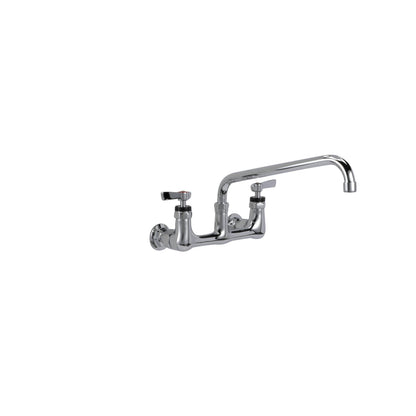 Encore 8" OC. Brass Chrome Plated Wall Mount Faucet with 12" Swivel Spout