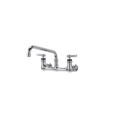 Encore 8" OC. Brass Chrome Plated Wall Mount Faucet with 12" Swivel Spout
