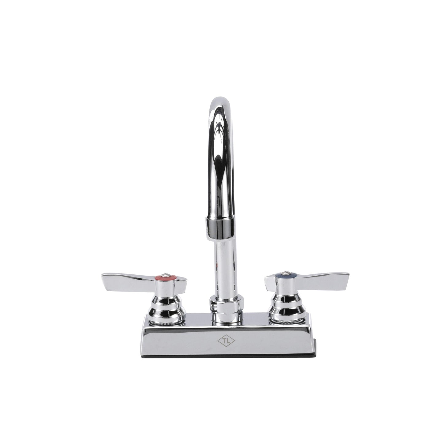 TOP-LINE 4" OC Deck Mount Faucet Ceramic Valves with 6" Swivel Gooseneck Spout