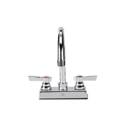 TOP-LINE 4" OC Deck Mount Faucet Ceramic Valves with 6" Swivel Gooseneck Spout