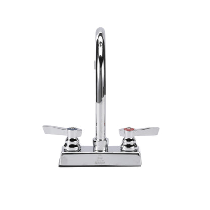 TOP-LINE 4" OC Deck Mount Faucet Ceramic Valves with 6" Swivel Gooseneck Spout