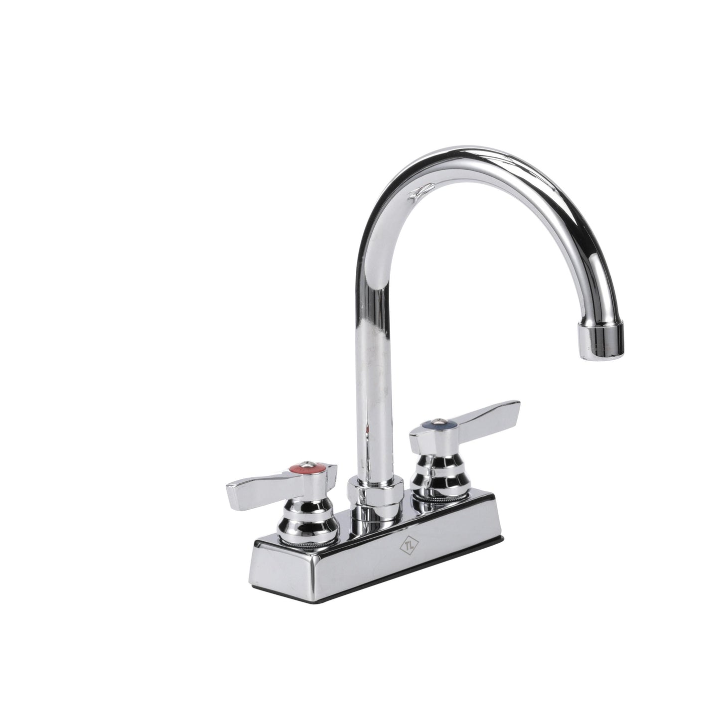 TOP-LINE 4" OC Deck Mount Faucet Ceramic Valves with 6" Swivel Gooseneck Spout