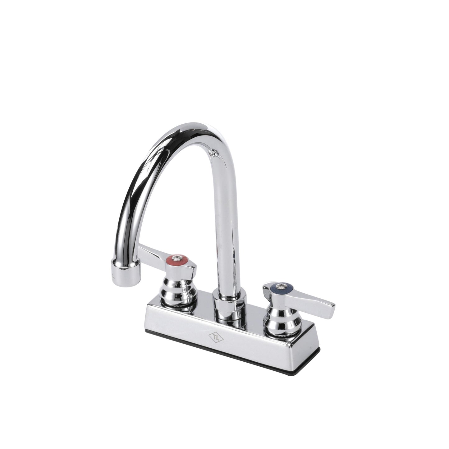 TOP-LINE 4" OC Deck Mount Faucet Ceramic Valves with 6" Swivel Gooseneck Spout