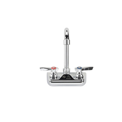 TOP-LINE 4" OC Wall Mount Faucet Ceramic Valves with 3-1/2" Swivel Gooseneck Spout