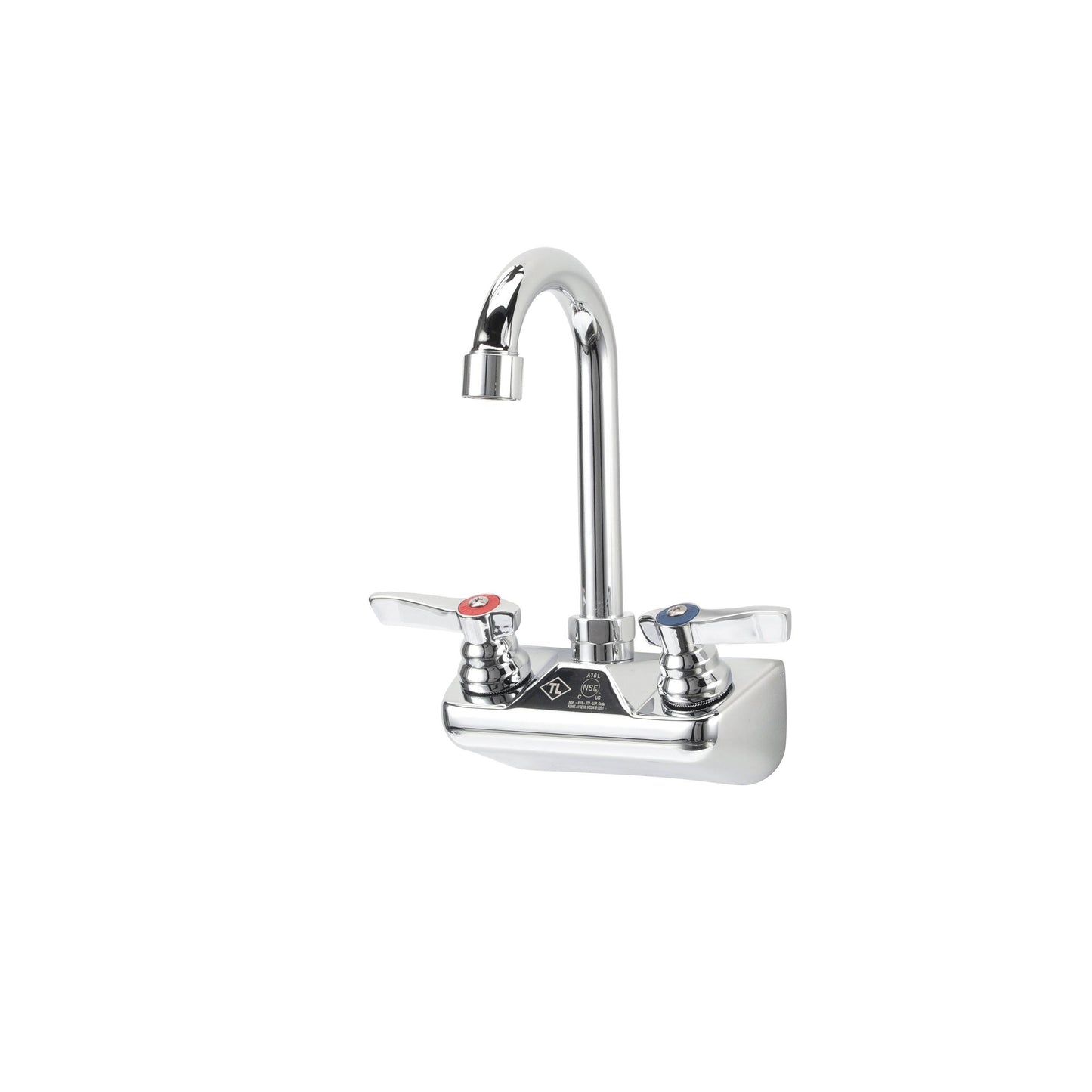 TOP-LINE 4" OC Wall Mount Faucet Ceramic Valves with 3-1/2" Swivel Gooseneck Spout